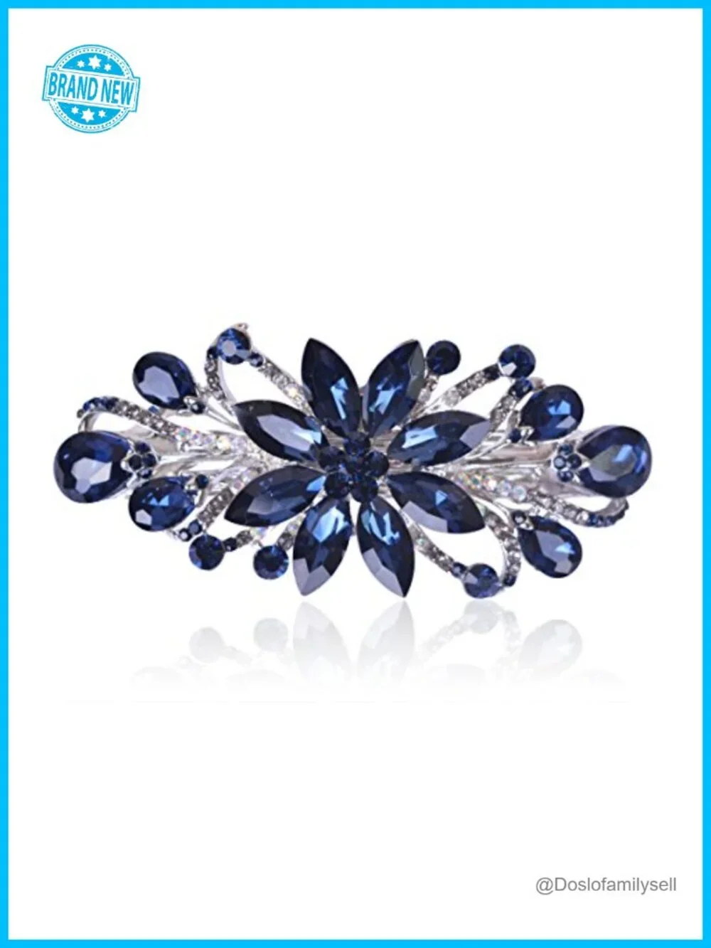 Alloy Flower Rhinestone Hair Barrette Clip for Women